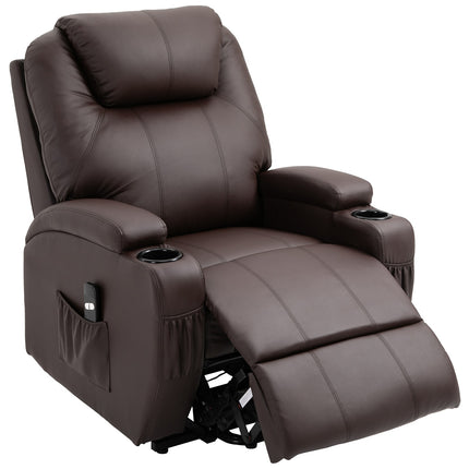 Recliner with standing aid and storage