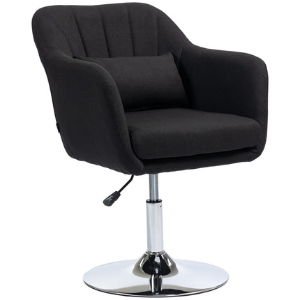 Adjustable black lounge chair - metal frame, armrests, cushion