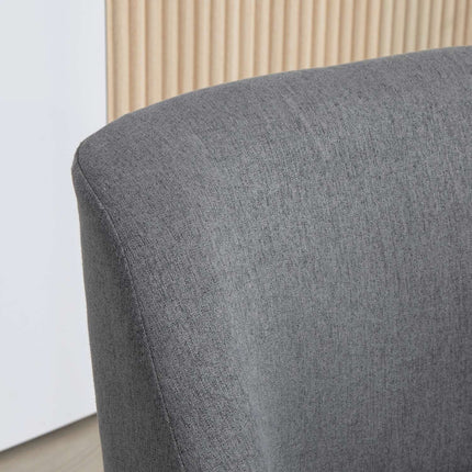 Sessel Loungesessel mit gepolsterter Leinenoptik, dunkelgrau
