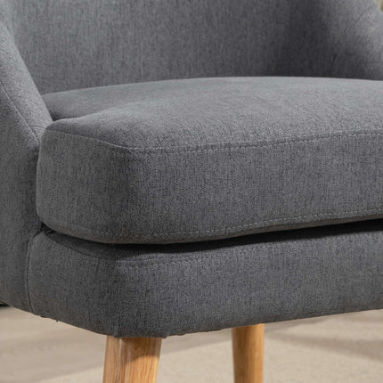 Sessel Loungesessel mit gepolsterter Leinenoptik, dunkelgrau