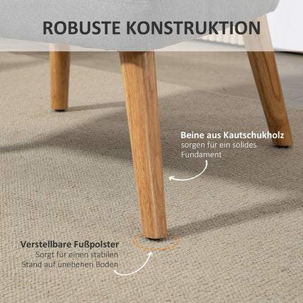 Sessel Loungesessel mit gepolsterter Leinenoptik, dunkelgrau