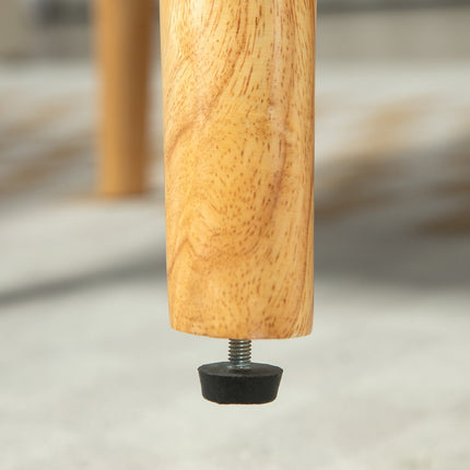 Rosa Loungesessel in Leinenoptik mit Armlehnen, Holzbeine