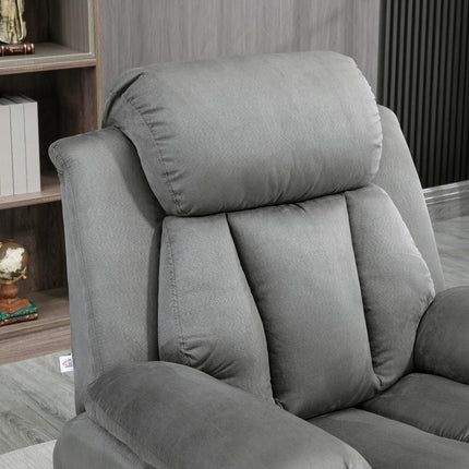 Electric recliner with standing aid, artificial leather, grey