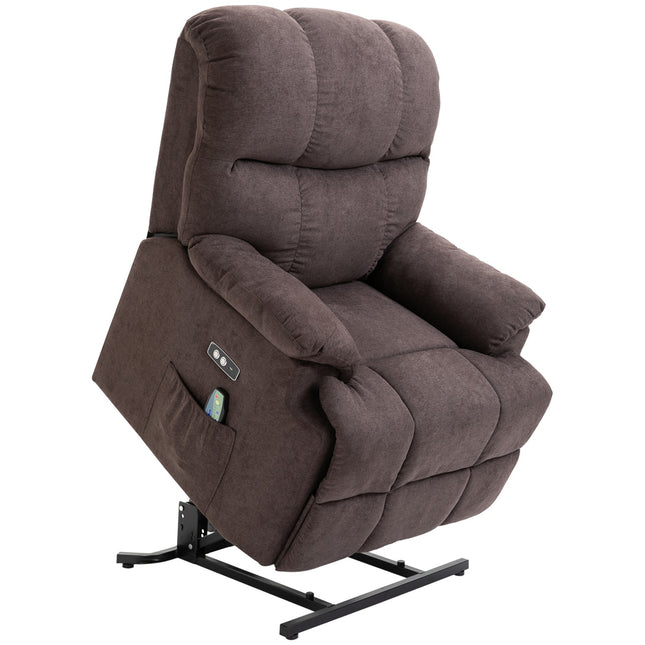 Massagesessel mit Aufstehhilfe und USB-Anschluss, dunkelbraun