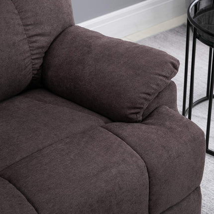 Massage armchair with standing aid and USB port, dark brown