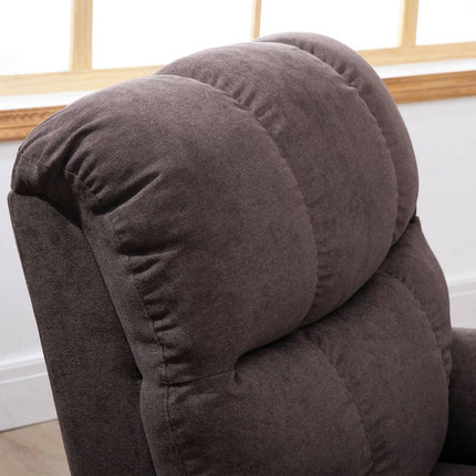 Massage armchair with standing aid and USB port, dark brown