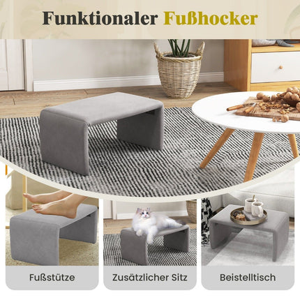 Sessel mit Hocker übergroßer Entspannungssessel mit offener Rückenlehne und breiter Sitzfläche Grau