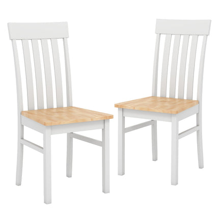 Esszimmerstühle ohne Armlehnen, 2er-Set, ergonomische Rückenlehne, Holz