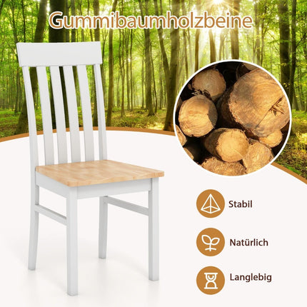 Esszimmerstühle ohne Armlehnen, 2er-Set, ergonomische Rückenlehne, Holz