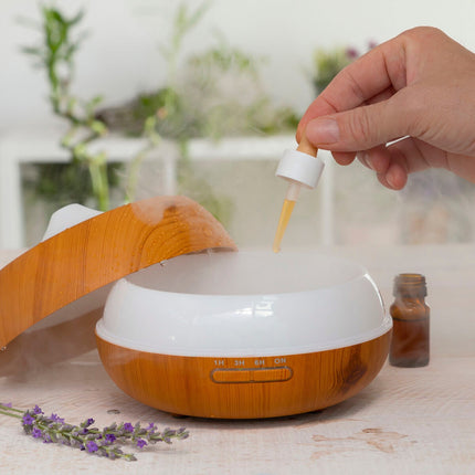 Aroma difuzér a zvlhčovač s vícebarevnou LED Wooden-Effect InnovaGoods