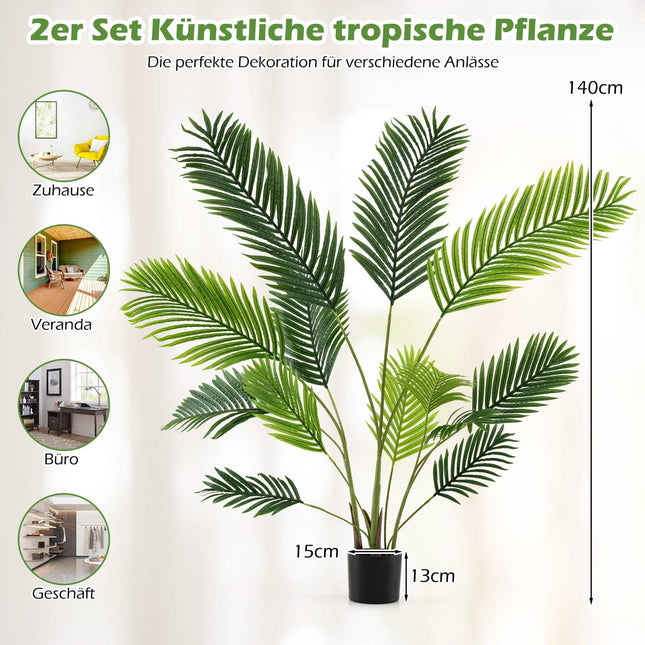 Künstliches Arekapalmen-Set, 140 cm, Innendekoration