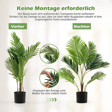 Artificial Areca Palm Set, 90 cm, Indoor, Maintenance-Free