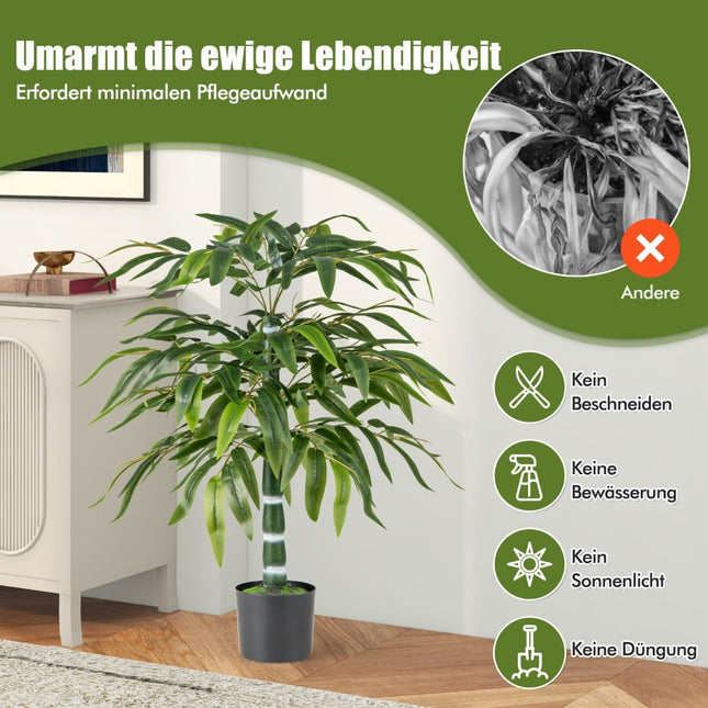 Umělý bambus, sada, 100 cm, s květináčem, 2 ks