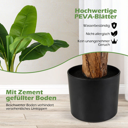 Artificial Banana Leaf Plant Set, 107 cm, PEVA, 2-Pack