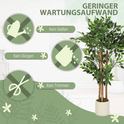 Künstlicher Banyan-Baum 120 cm, Echtholzstamm