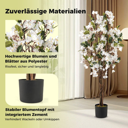 Umělá bougainvillea, 120 cm, bílé květy