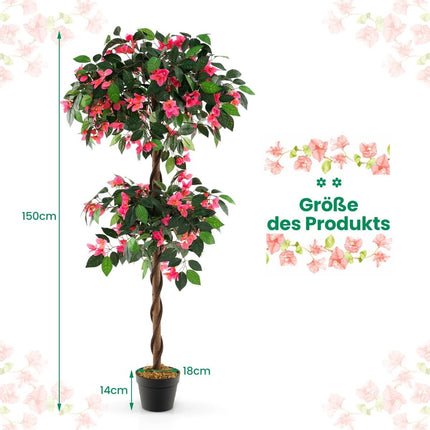 Artificial Bougainvillea Tree, 150 cm, 252 Flowers, Potted