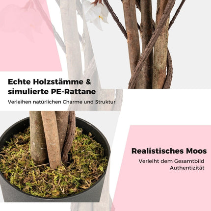 Artificial Bougainvillea Tree with Pot, 120 cm, Pink