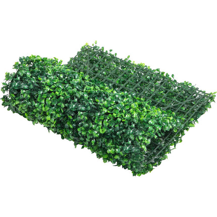 Artificial Boxwood Hedge Panels, 24-Pack, UV Resistant