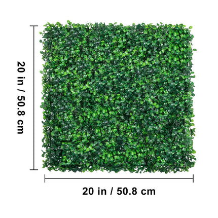 Artificial Boxwood Hedge Wall Panels, UV, 24-Pack 20x20 In