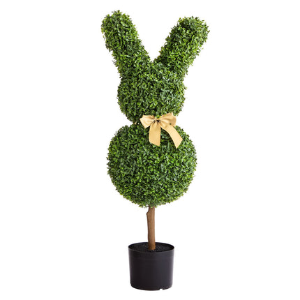 Artificial Bunny Boxwood Topiary, Set of 2, 36 Inch