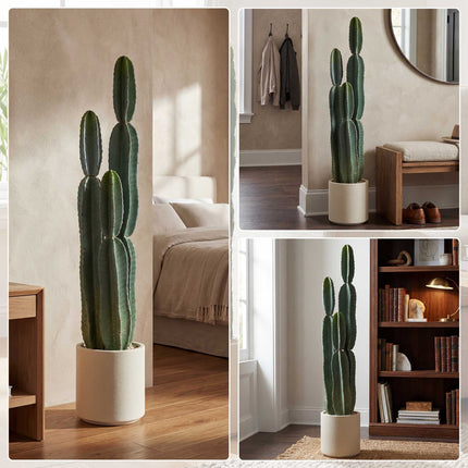 Umělý kaktus v květináči, výška 111 cm, zelená