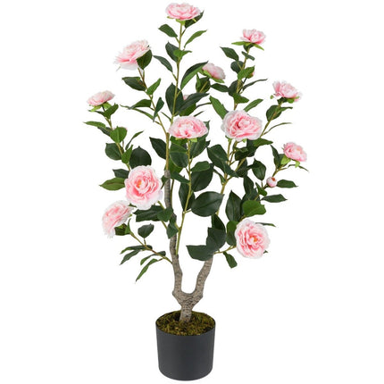 Artificial Camellia Tree with Flowers, 90 cm, Pink