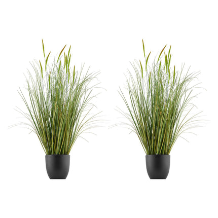 Artificial Cattail Grass in Pot, 2 Pack, 35 Inch
