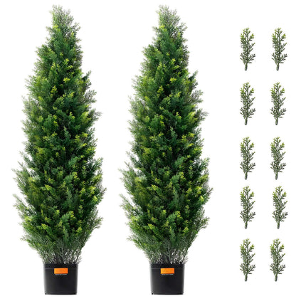 Artificial Cedar Topiary Trees, 2-Pack 48-Inch UV Resistant