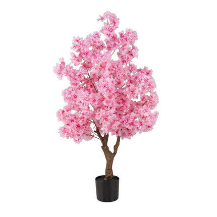 Künstlicher Kirschblütenbaum 118 cm, Rosa, Zementfuß