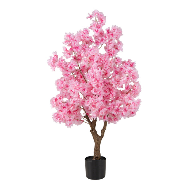 Künstlicher Kirschblütenbaum 118 cm, Rosa, Zementfuß