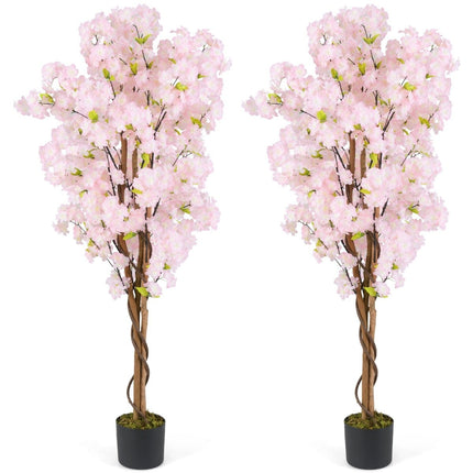 Künstlicher Kirschblütenbaum im 2er-Set, 150 cm, Rosa