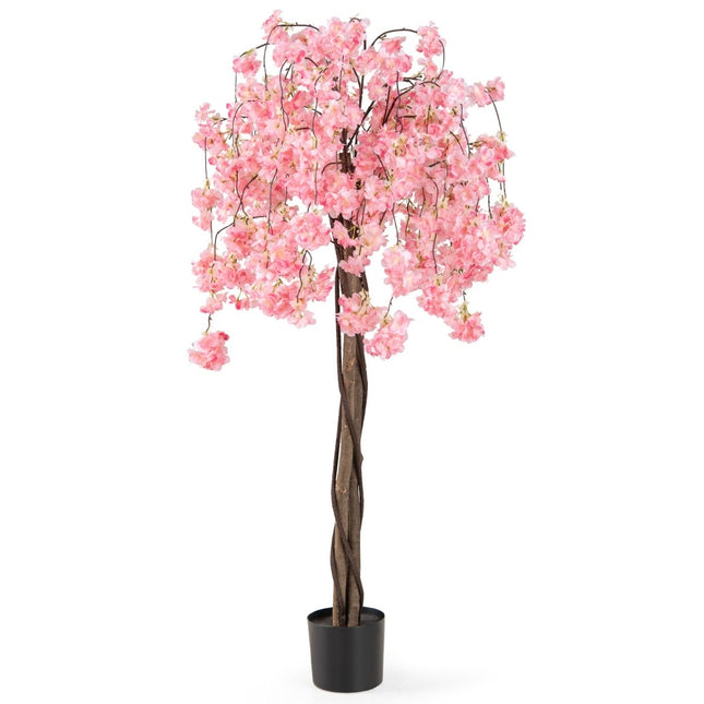 Umělá sakura v květináči, 163 cm, růžové květy
