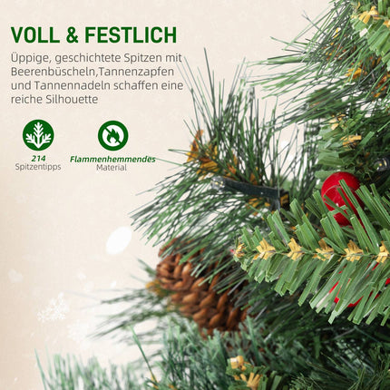 Umělý vánoční stromek, 120 cm, 100 LED světel, 8 režimů
