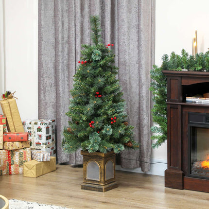 Umělý vánoční stromek, 120 cm, 100 LED světel, 8 režimů
