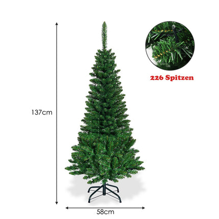 Künstlicher Weihnachtsbaum 135 cm, 150 LED-Lichter, Metallständer