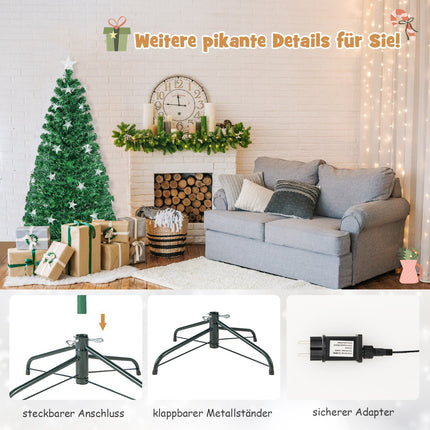 Künstlicher Weihnachtsbaum 150cm, Glasfaser, 8 Modi