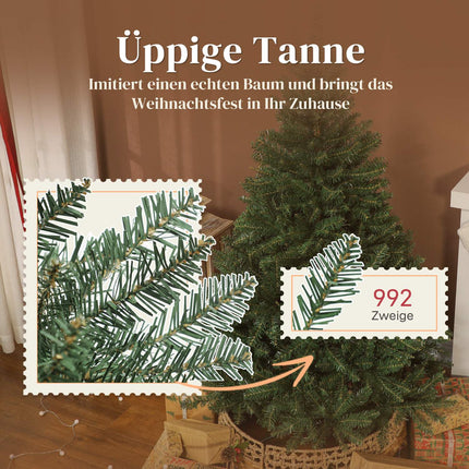 Künstlicher Weihnachtsbaum, 150 cm, Klappäste, Metallständer