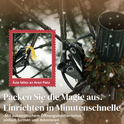 Künstlicher Weihnachtsbaum, 150 cm, Klappäste, Metallständer