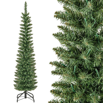 Künstlicher Weihnachtsbaum 150cm, vorbeleuchtet 150 LEDs, schlank