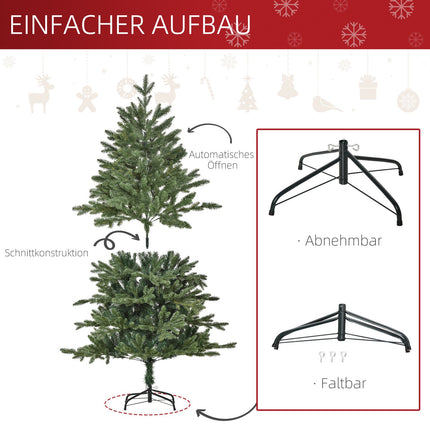 1,5M Künstlicher Weihnachtsbaum, PVC, Metallfuß, Grün