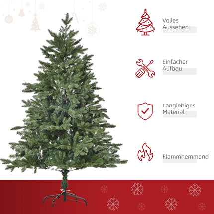 1,5M Künstlicher Weihnachtsbaum, PVC, Metallfuß, Grün