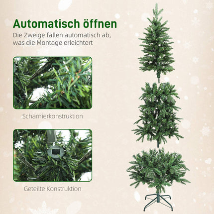 Künstlicher Weihnachtsbaum, 180 cm, 605 Zweige, 200 LED