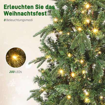 Künstlicher Weihnachtsbaum, 180 cm, 605 Zweige, 200 LED