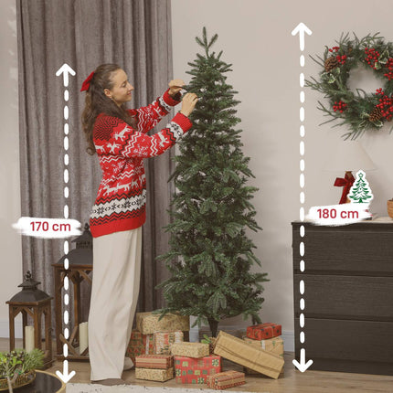 Künstlicher Weihnachtsbaum, 180 cm, 605 Zweige, 200 LED