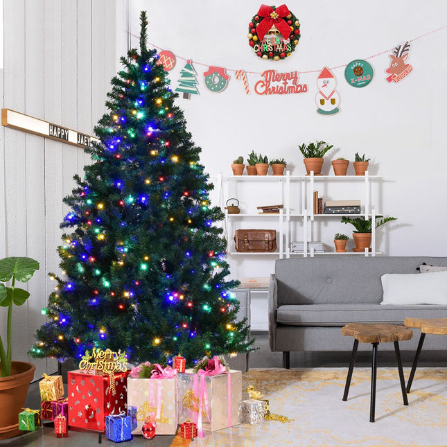 Artificial Christmas Tree 180 cm, Color-Changing LEDs, Metal Stand