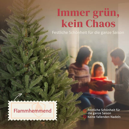Künstlicher Weihnachtsbaum, 180 cm, dichte Äste, schwer entflammbar