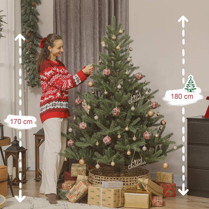 Künstlicher Weihnachtsbaum, 180 cm, dichte Äste, schwer entflammbar