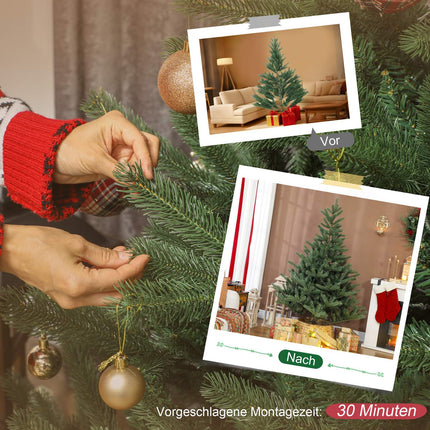 Künstlicher Weihnachtsbaum, 180 cm, dichte Äste, schwer entflammbar