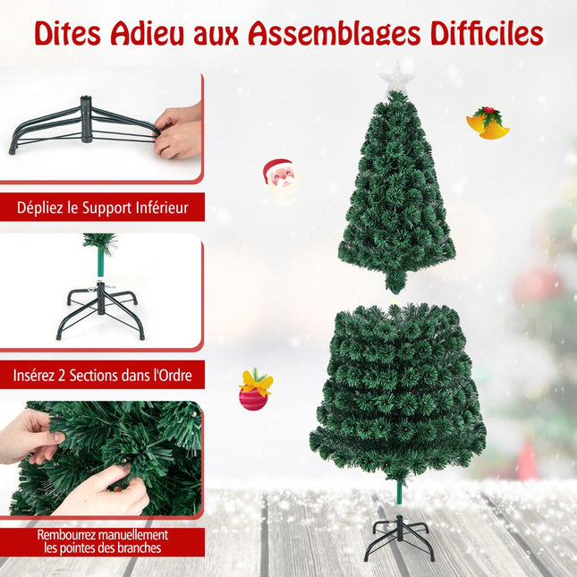 Künstlicher Weihnachtsbaum 180cm, Glasfaser, 230 LED, 8 Modi